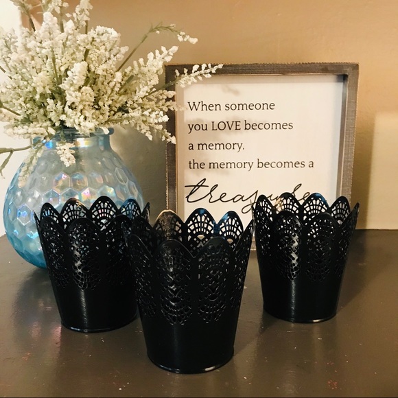 Other - Set of Three Black Metal Holders